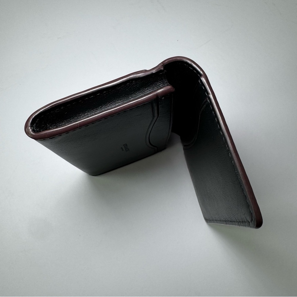 COACH Card Case Wallet #C2122-91663 Black Coated Canvas Signature C Logo Leather - Picture 8 of 10